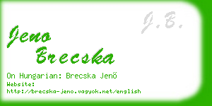 jeno brecska business card
